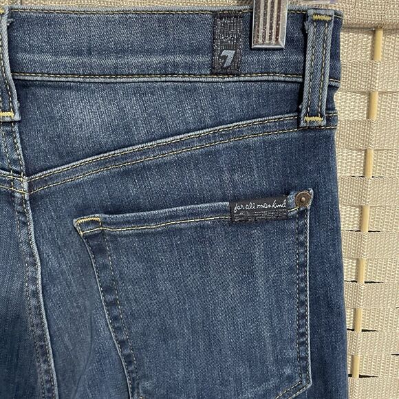 7 For All Mankind HIGHWAIST SLIM KICK Jeans Women’s 27 Medium Wash Stretch Denim - Picture 5 of 11